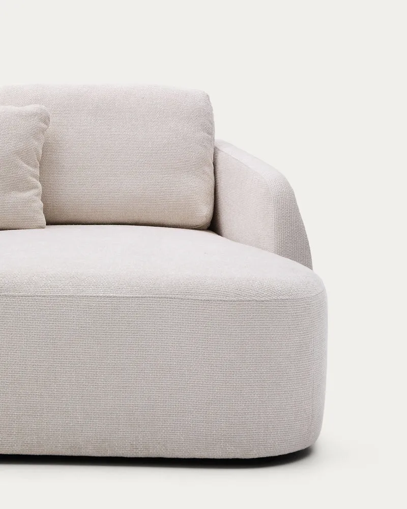 Laira 3-seater sofa bed with right chaise longue in ecru chenille 246cm FSC Mix Credit