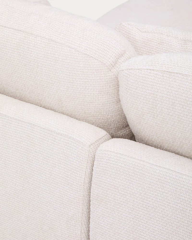 Laira 3-seater sofa bed with right chaise longue in ecru chenille 246cm FSC Mix Credit