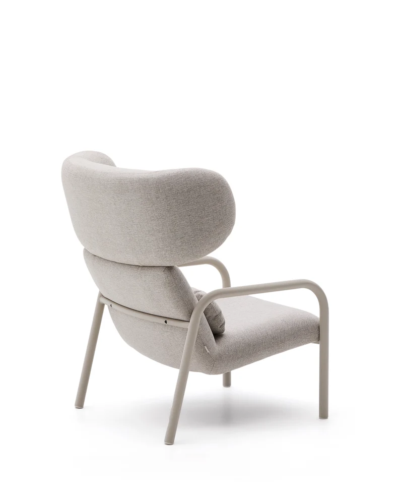 Inari armchair in beige and steel with beige painted finish FSC Mix Credit
