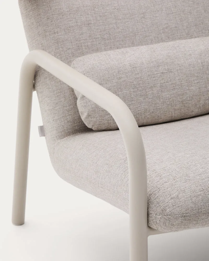 Inari armchair in beige and steel with beige painted finish FSC Mix Credit