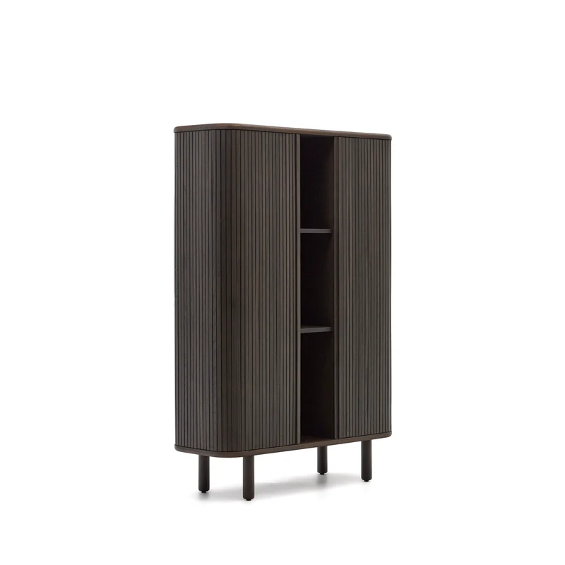 Mailen 2 door highboard in ash veneer with a dark finish 110 x 160 cm