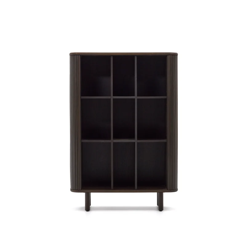 Mailen 2 door highboard in ash veneer with a dark finish 110 x 160 cm