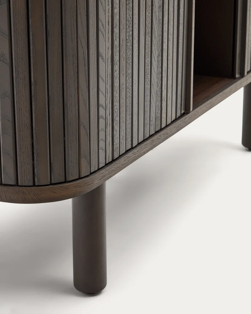 Mailen 2 door highboard in ash veneer with a dark finish 110 x 160 cm