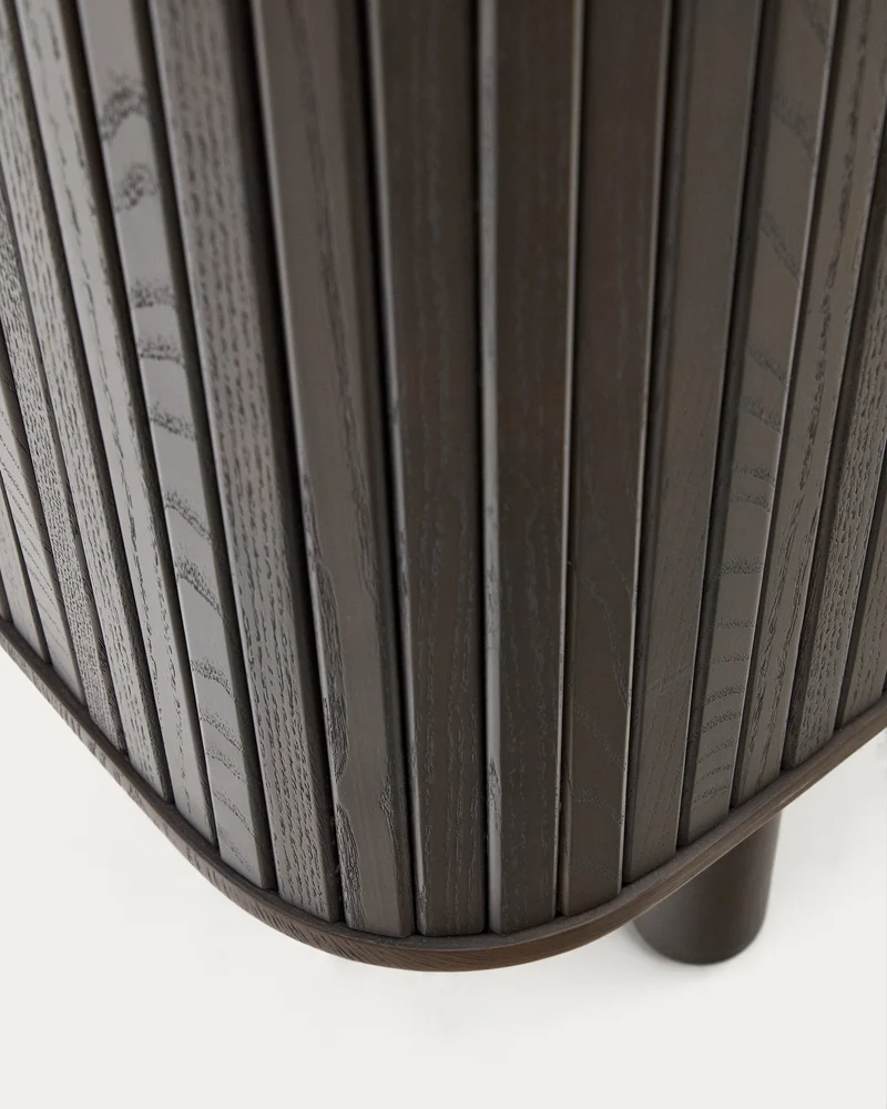Mailen 2 door highboard in ash veneer with a dark finish 110 x 160 cm