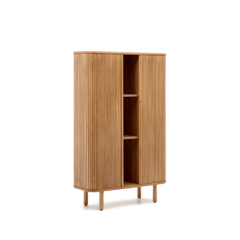 Mailen 2 door highboard in ash veneer with a natural finish 110 x 160 cm