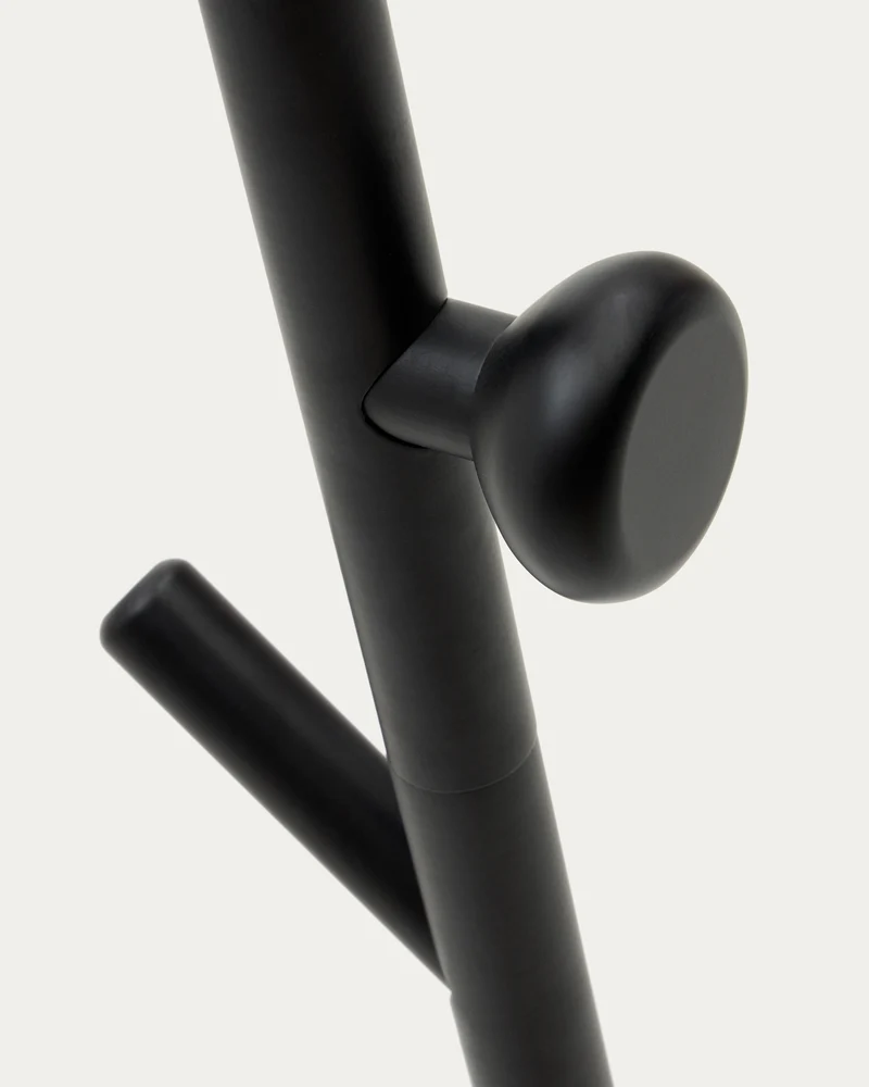 Nadue coat rack in solid beech wood with black finish 163 cm