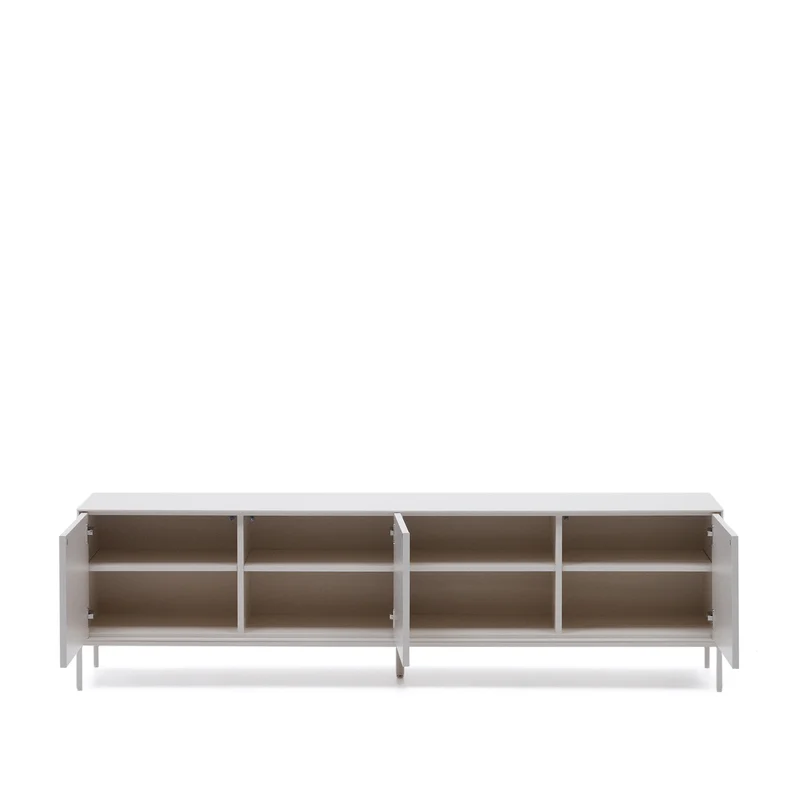 Vedrana TV 3-door cabinet white lacquered MDF 195 x 55 cm
