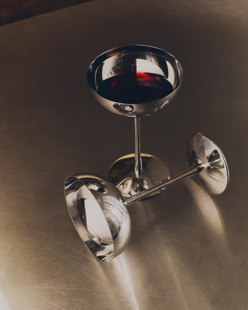 Nirela set of 2 stainless steel glasses