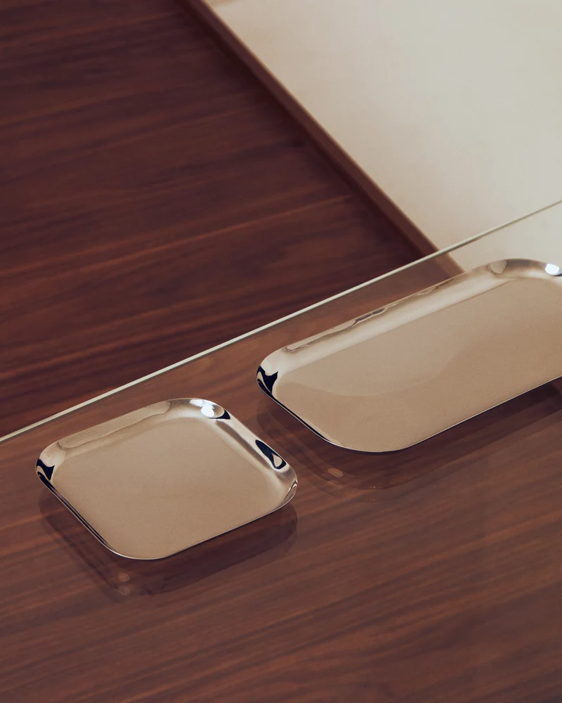 Nirela set of 2 stainless steel trays