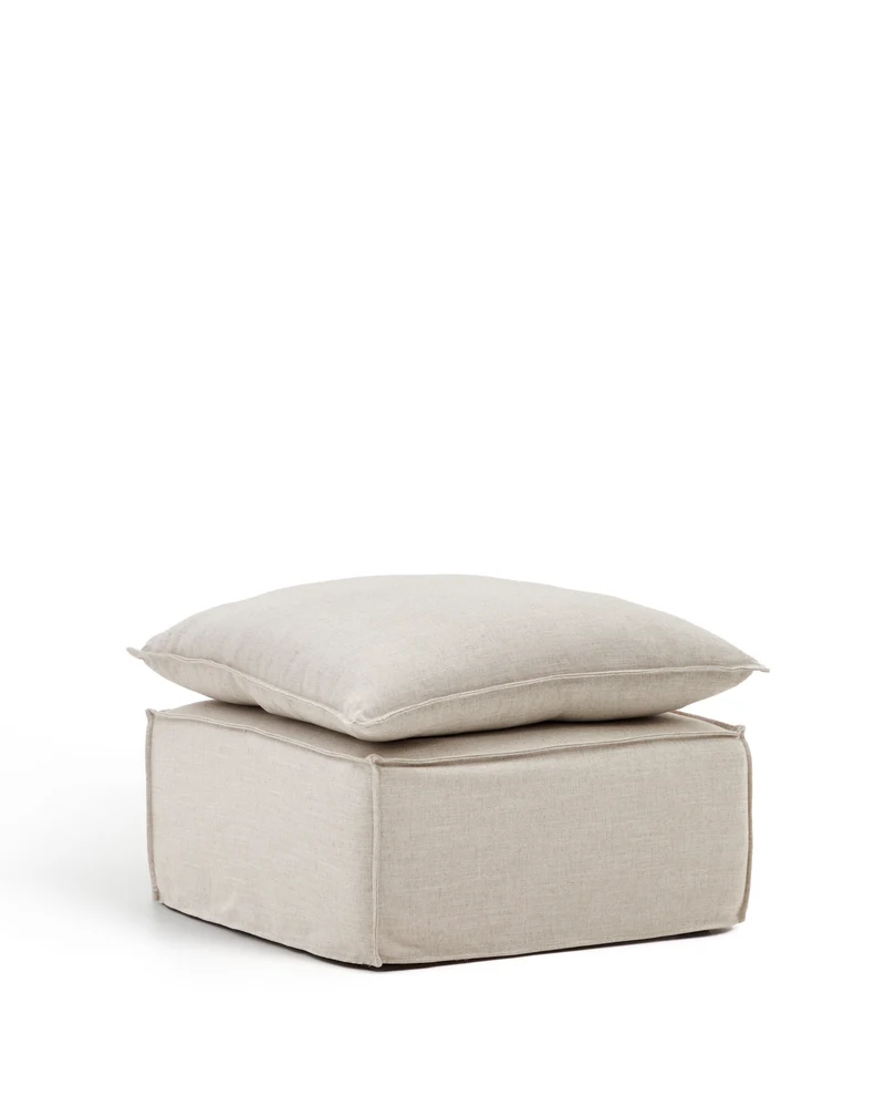Anarela linen pouffe cover, 80 x 80 cm