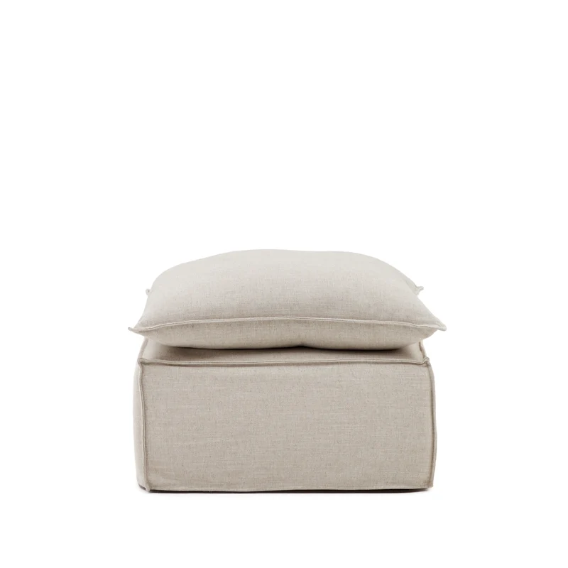 Anarela linen pouffe cover, 80 x 80 cm