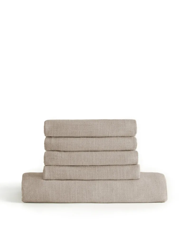 Anarela 3 seater sofa cover in beige linen