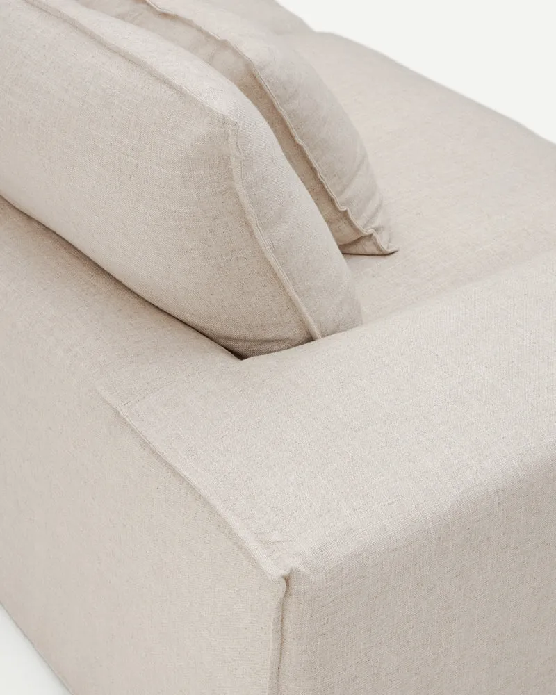 Anarela 3 seater sofa cover in beige linen