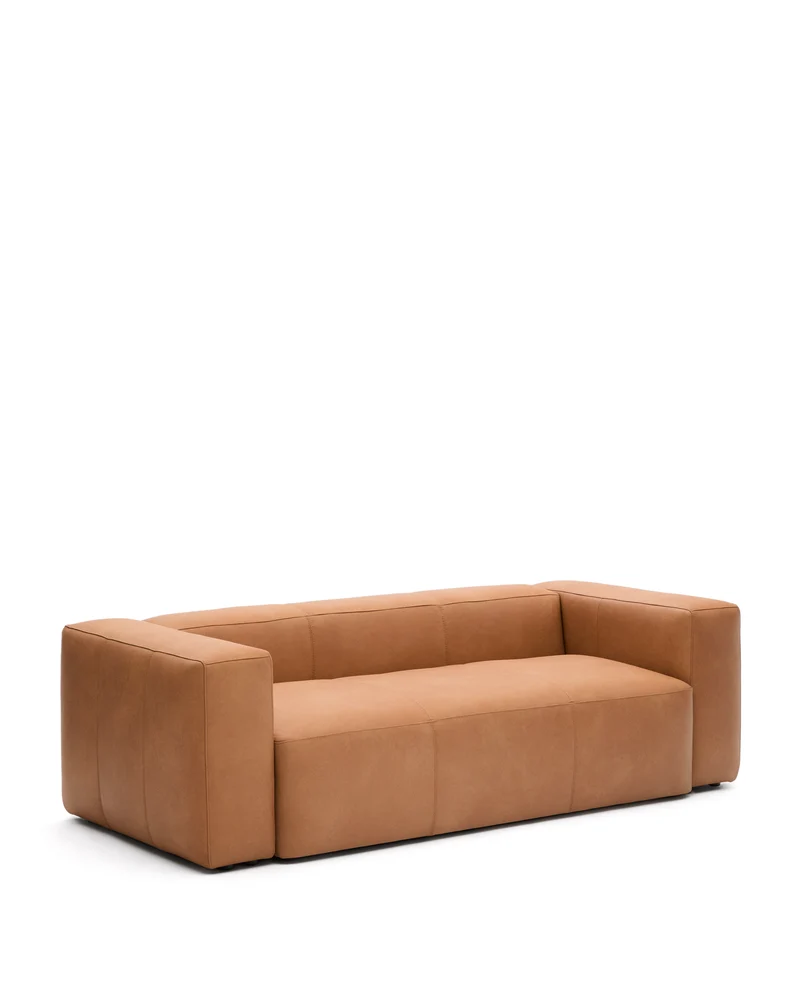 Blok 3-seater- Brown Leather