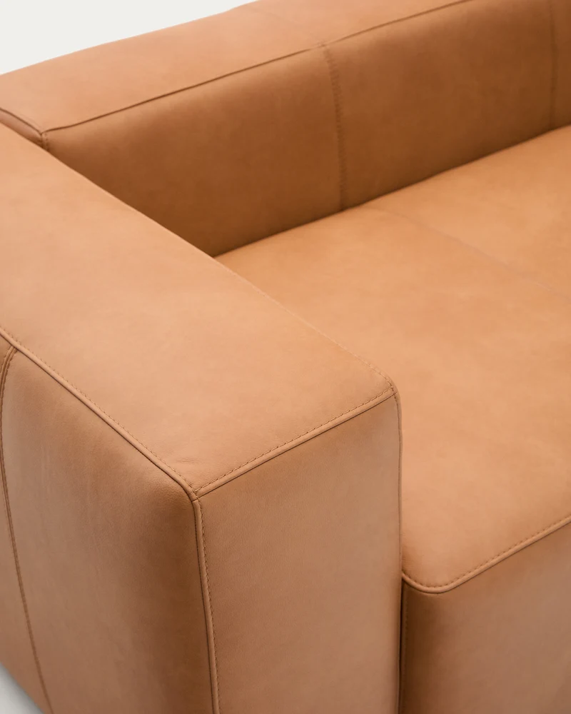 Blok 3-seater- Brown Leather