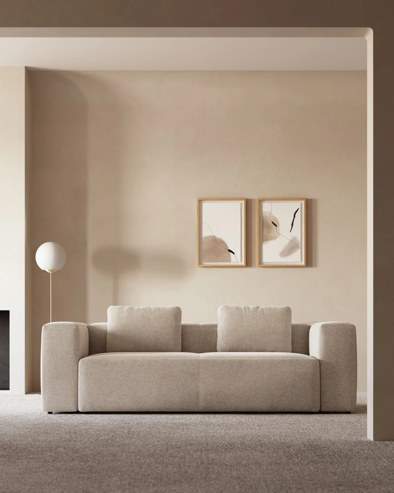 Blok 3-seater - Beige Chenille