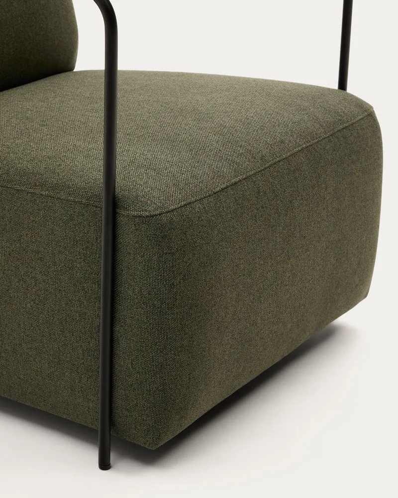 Gamer Armchair - Green & Black Metal