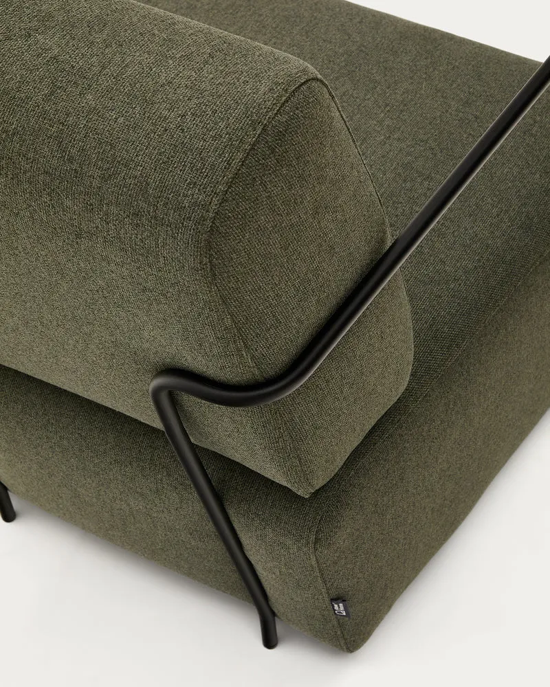 Gamer Armchair - Green & Black Metal