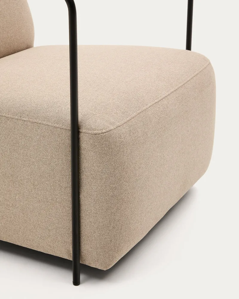 Gamer Armchair - Beige & Black Metal