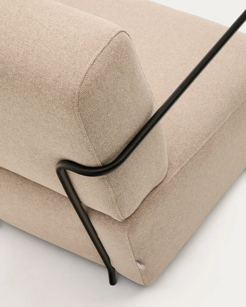 Gamer Armchair - Beige & Black Metal