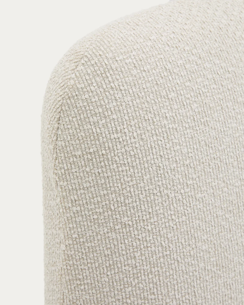 Martina bed with removable cover in ecru chenille for mattress 90 x 200cm