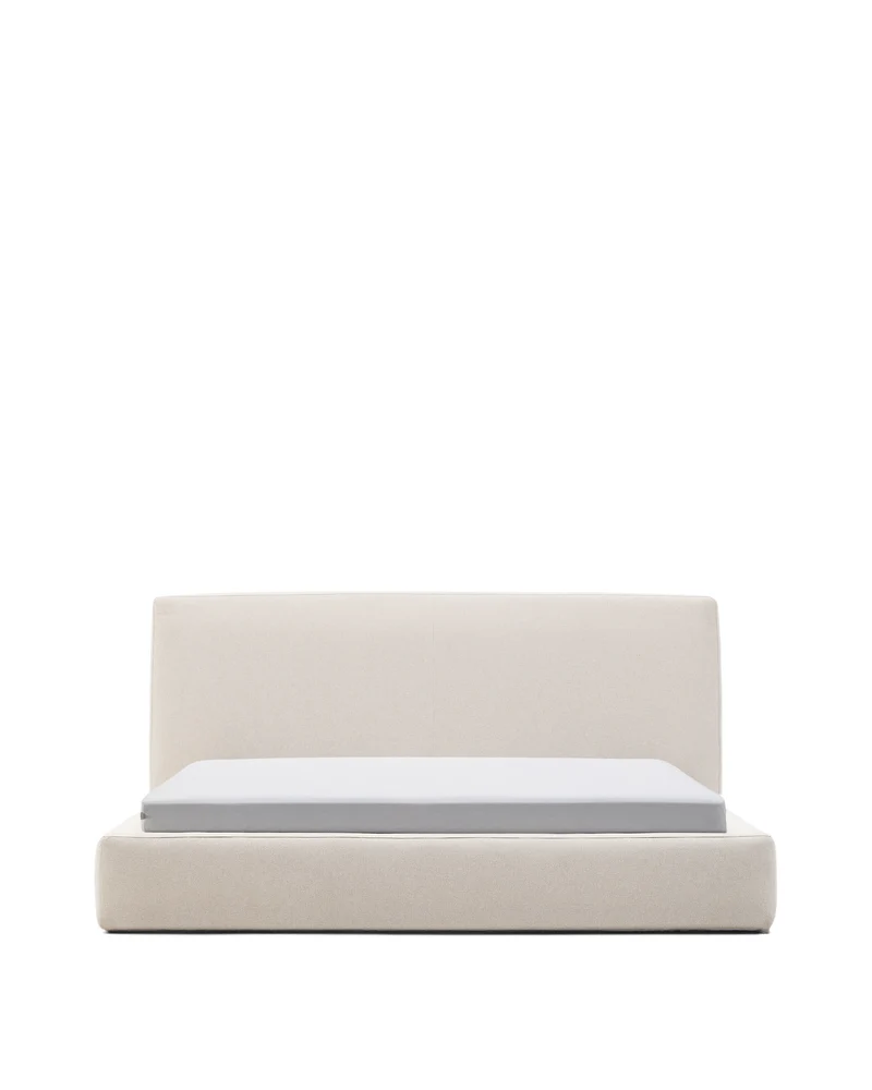Ecru Blok bed with removable covers for 180 x 200 cm mattress FSC Mix Credit