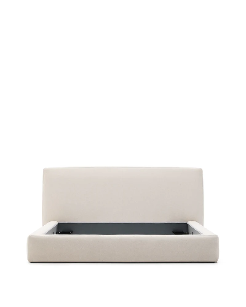 Ecru Blok bed with removable covers for 180 x 200 cm mattress FSC Mix Credit