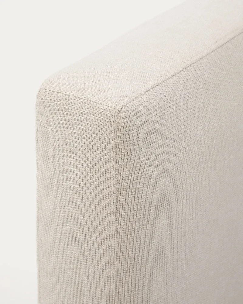 Ecru Blok bed with removable covers for 160 x 200 cm mattress FSC Mix Credit