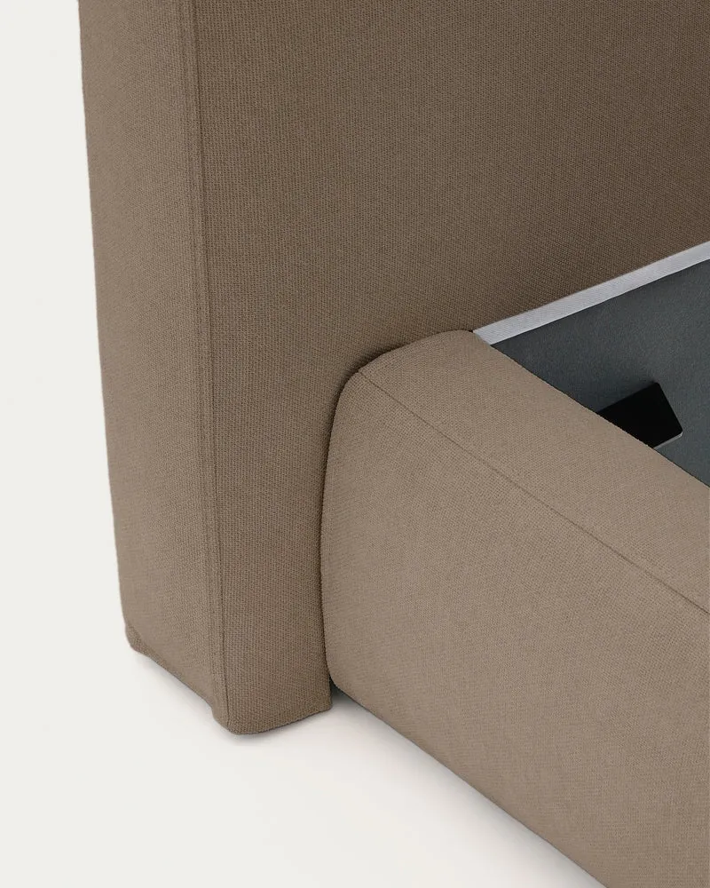 Blok brown bed with removable cover for 160 x 200cm mattress FSC Mix Credit