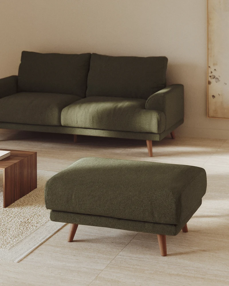 Karin Footrest - Green & Natural Legs