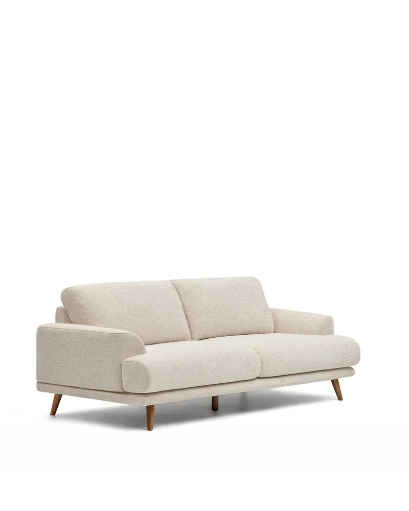 Karin Sofa - Beige & Walnut