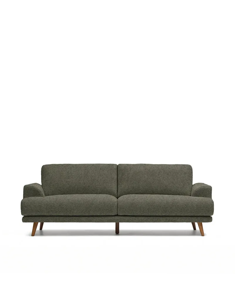 Karin Sofa - Green & Walnut legs