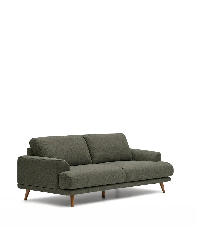 Karin Sofa - Green & Walnut legs