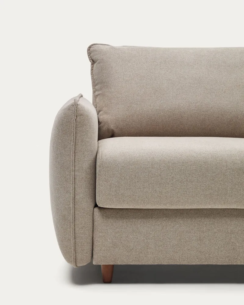 Carlota beige 2-seater sofa bed with solid beech wood legs 185cm FSC Mix Credit