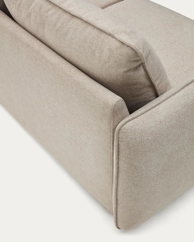 Carlota beige 2-seater sofa bed with solid beech wood legs 185cm FSC Mix Credit