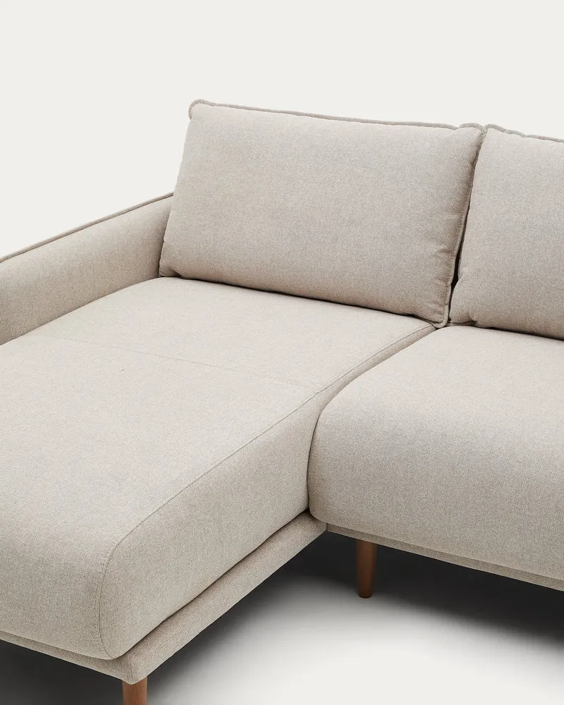 Carlota 3-seater sofa with left / right chaise longue in beige, 262 cm FSC Mix Credit