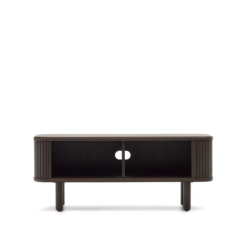 Mailen 2 door TV stand in ash veneer with a dark finish 120 x 50 cm