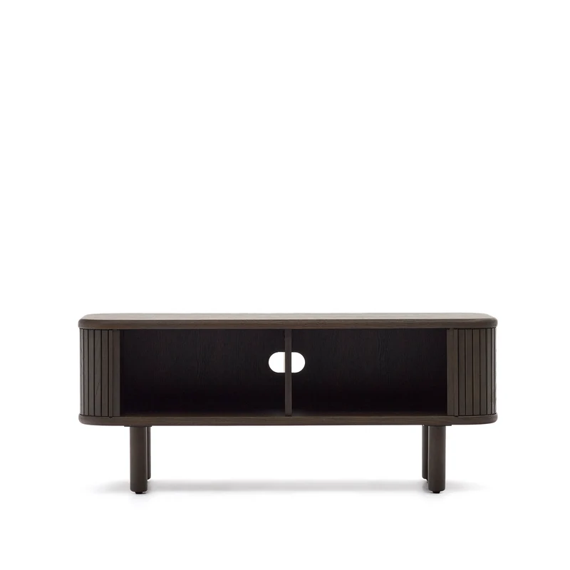 Mailen 2 door TV stand in ash veneer with a dark finish 120 x 50 cm