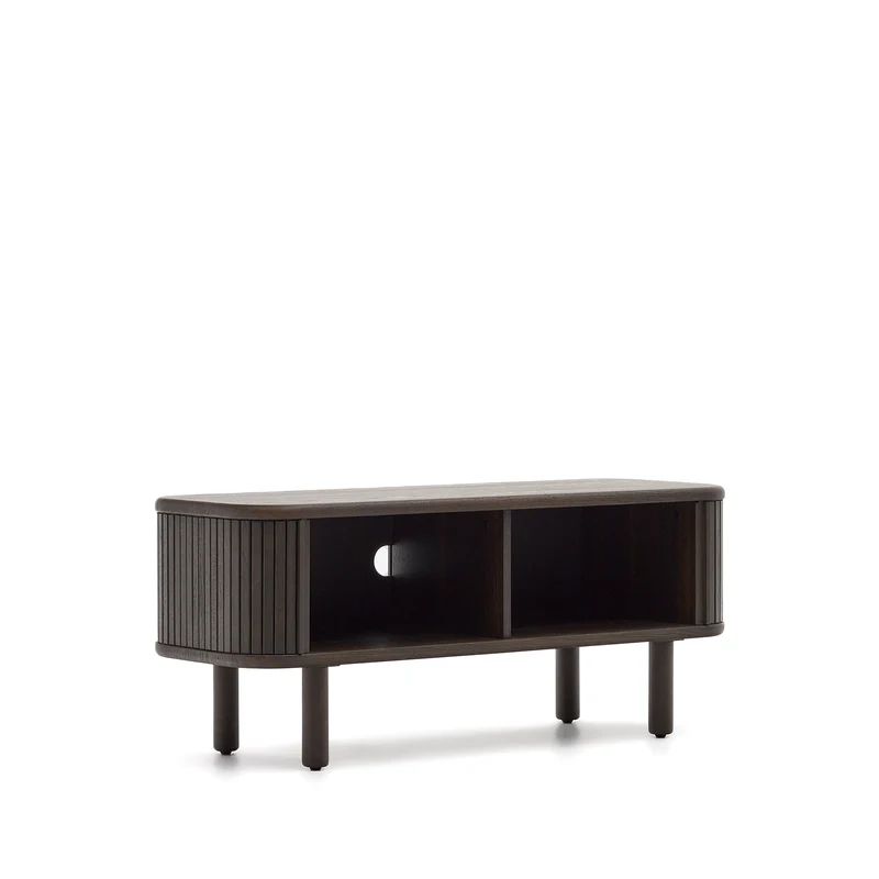 Mailen 2 door TV stand in ash veneer with a dark finish 120 x 50 cm