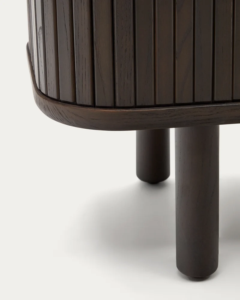 Mailen 2 door TV stand in ash veneer with a dark finish 120 x 50 cm