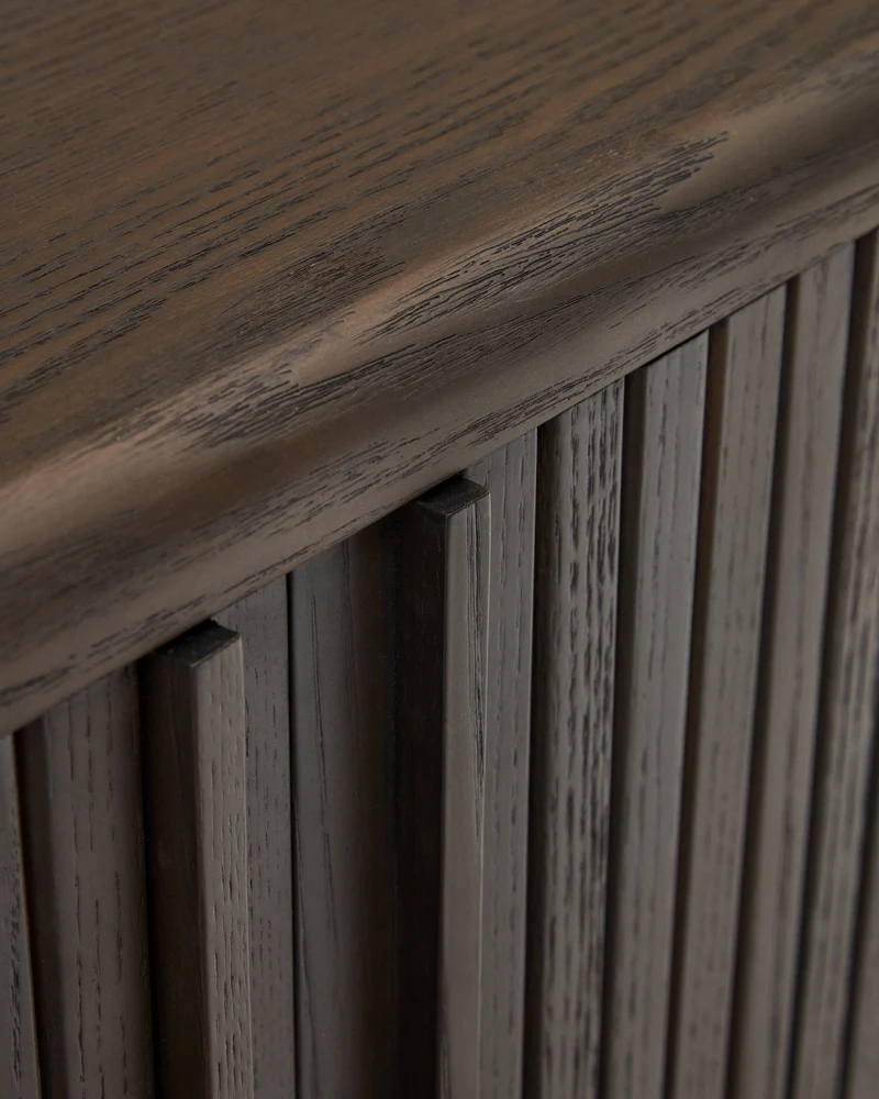 Mailen 2 door TV stand in ash veneer with a dark finish 200 x 50 cm