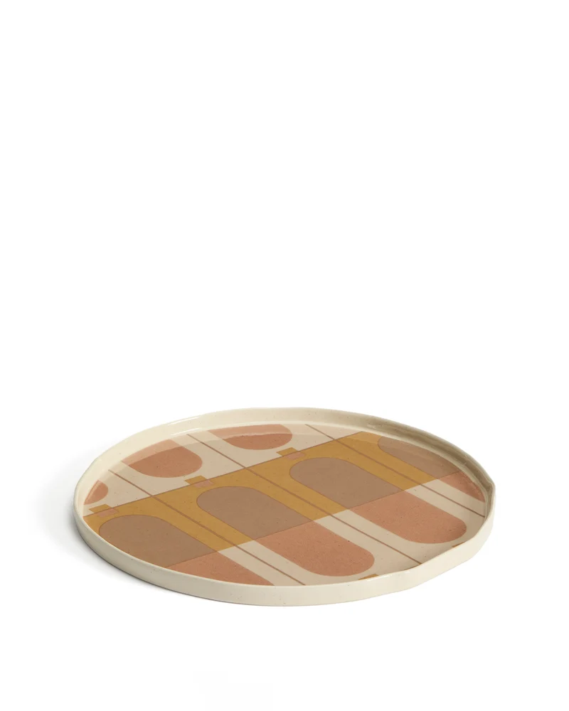 Julnet dinner plate in beige ceramic