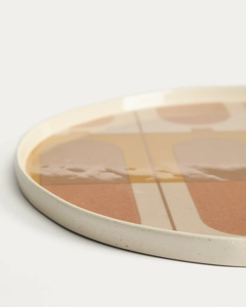 Julnet dinner plate in beige ceramic