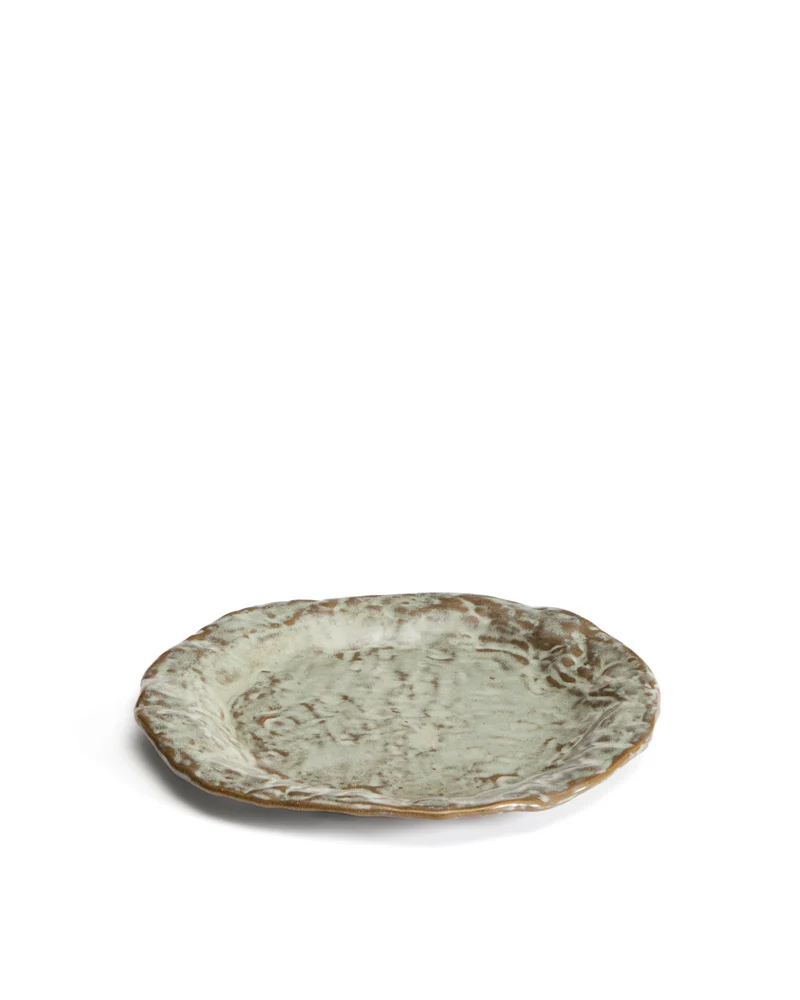 Alenia dessert plate in grey ceramic