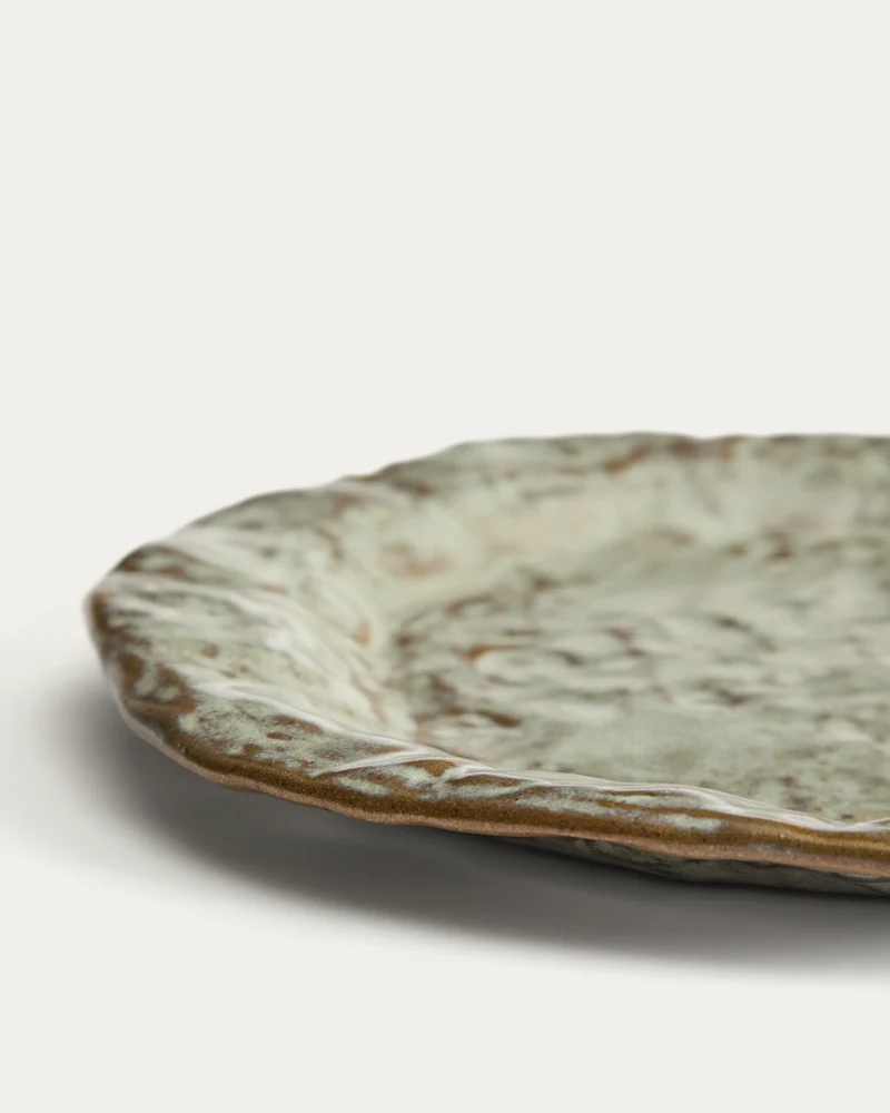 Alenia dessert plate in grey ceramic
