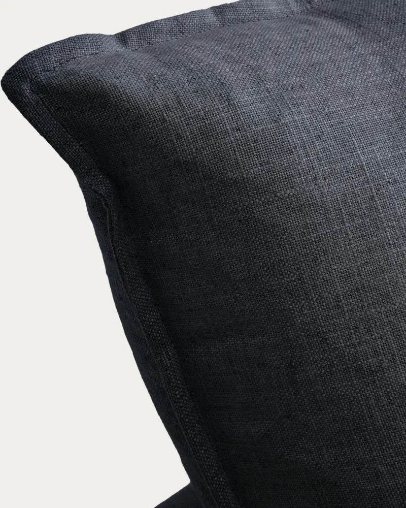 Anarela dark grey linen and viscose 4-seater modular corner sofa with removable cover 287 x 307 cm FSC Mix Credit