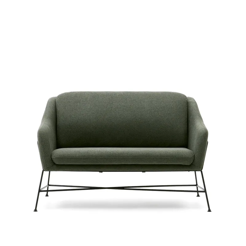 Brida 2-seater Sofa - Green & Black Legs