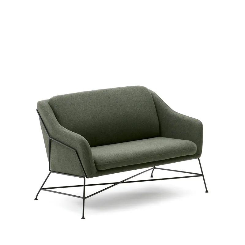 Brida 2-seater Sofa - Green & Black Legs