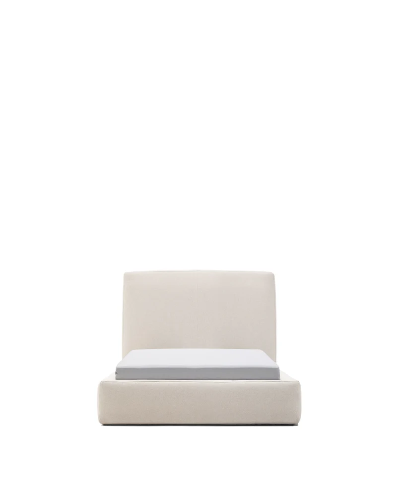 Ecru Blok bed with removable covers for 90 x 200 cm mattress FSC Mix Credit