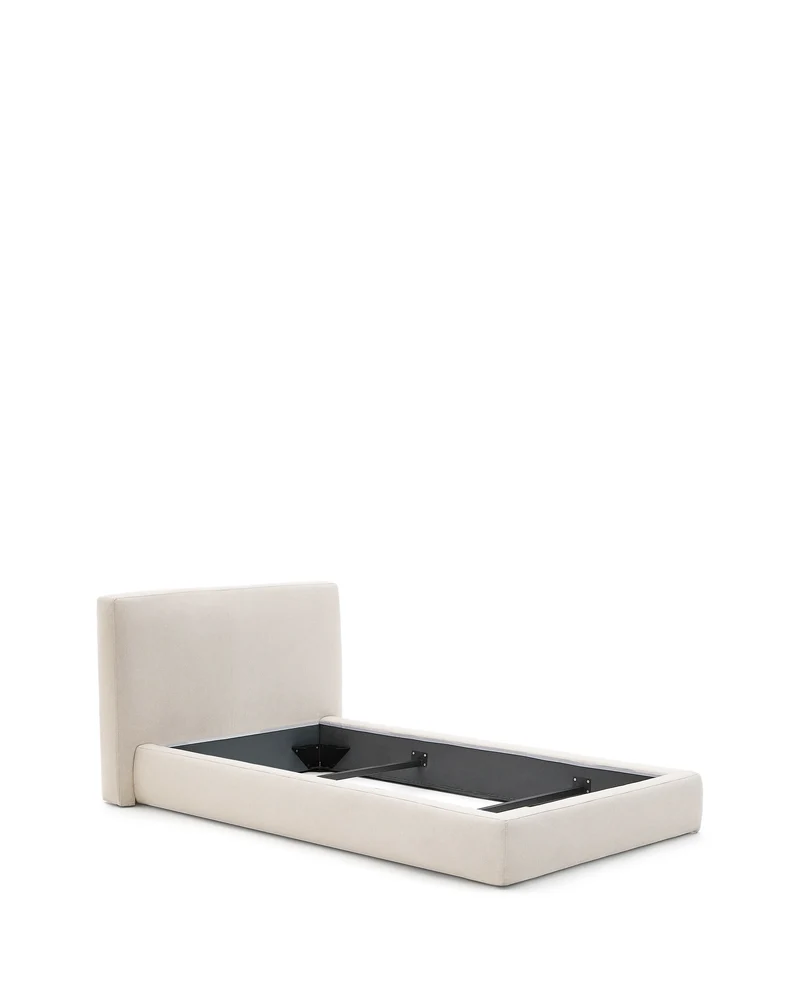 Ecru Blok bed with removable covers for 90 x 200 cm mattress FSC Mix Credit